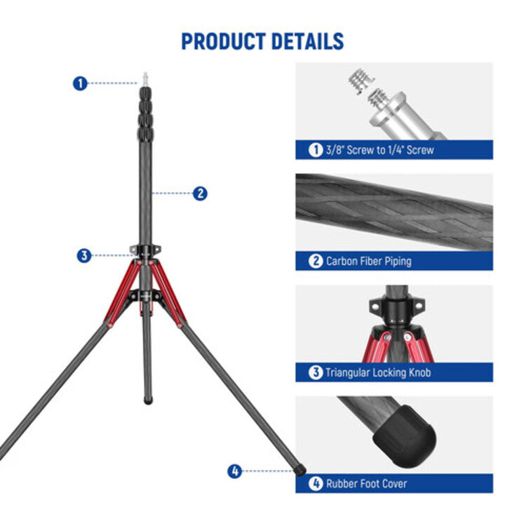 NEEWER ST250R 250cm Carbon Fiber Light Stand