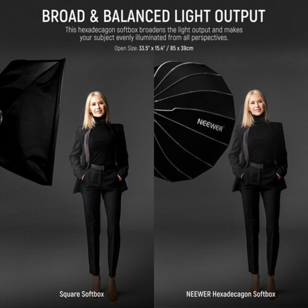 NEEWER NS85U 85cm Quick Release Parabolic Hexadecagon Bowens Mount Softbox