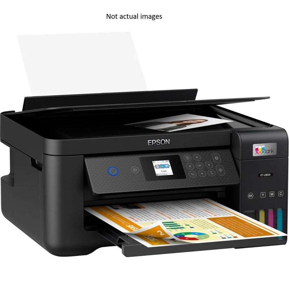 Used Epson EcoTank ET-2850 4 Colour Multifunction Printer SN XAFE022210