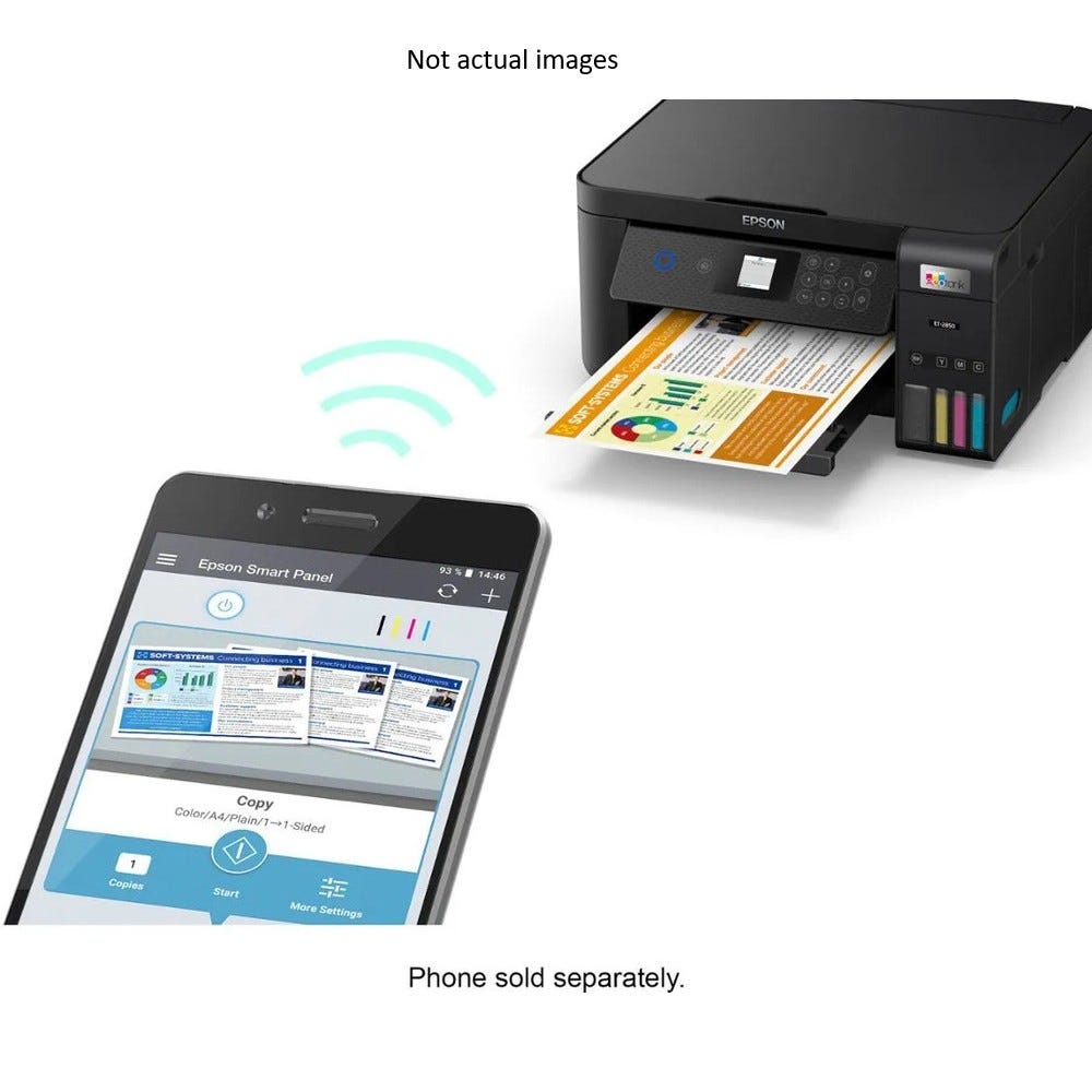 Used Epson EcoTank ET-2850 4 Colour Multifunction Printer SN XAFE022210