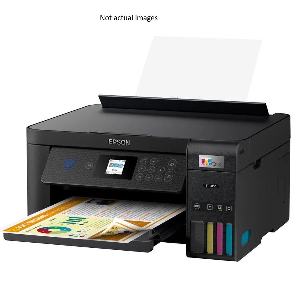 Used Epson EcoTank ET-2850 4 Colour Multifunction Printer SN XAFE022210