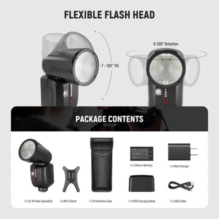 NEEWER Z2-N TTL Round Head Flash Speedlite - Nikon