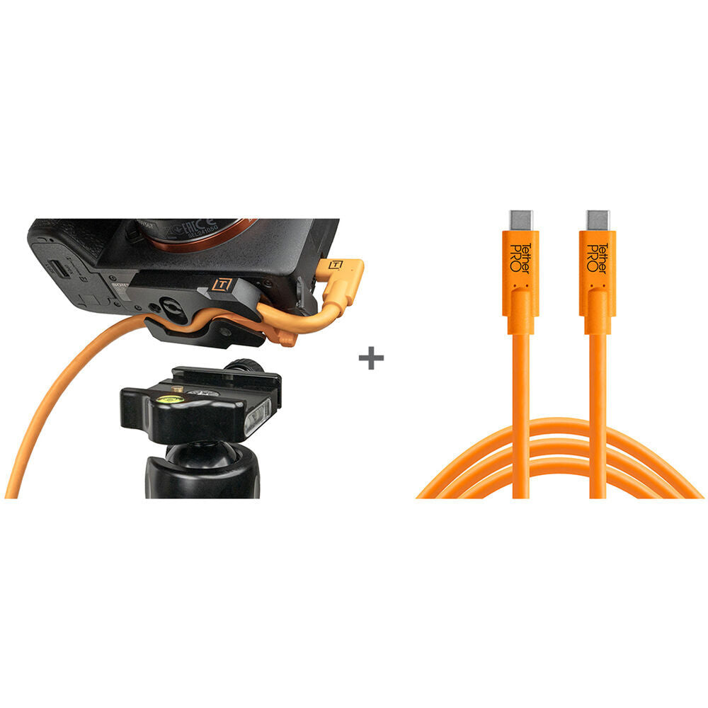 Tether Tools Tetherguard Leverlock Plate + USB-C 4.6m Orange Kit