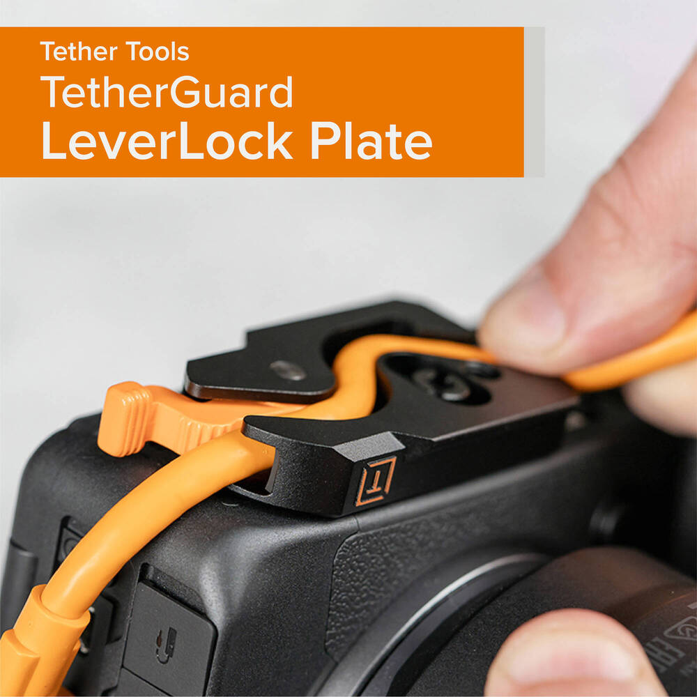 Tether Tools Tetherguard Leverlock Plate + USB-C 4.6m Orange Right Angle Org Kit 