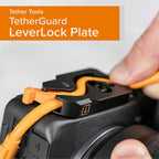 Tether Tools Tetherguard Leverlock Plate + USB-C 4.6m Orange Right Angle Org Kit 