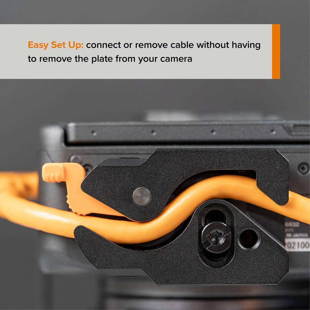 Tether Tools Tetherguard Leverlock Plate + USB-C 4.6m Orange Right Angle Org Kit 