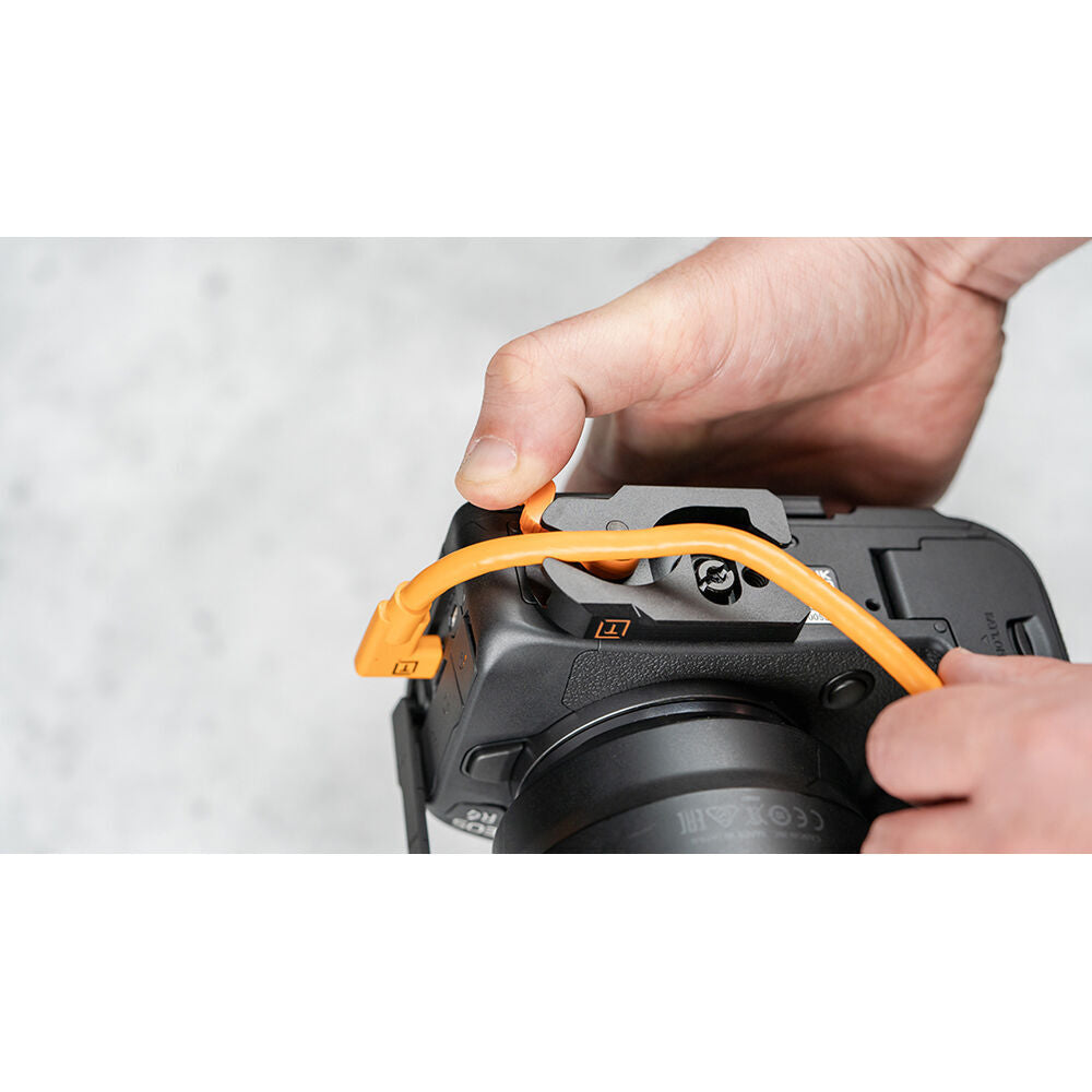 Tether Tools Tetherguard Leverlock Plate + USB-C 4.6m Orange Right Angle Org Kit 