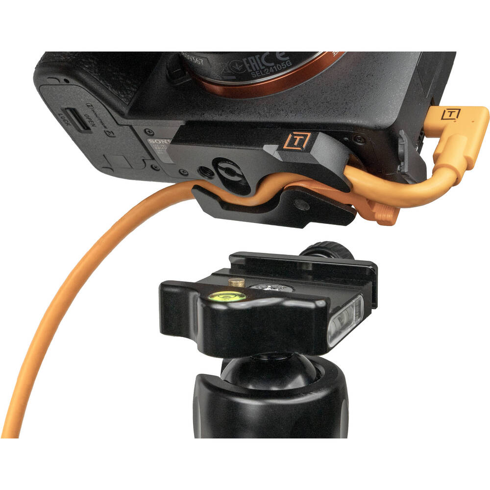 Tether Tools Tetherguard Leverlock Plate + USB-C 4.6m Orange Right Angle Org Kit 
