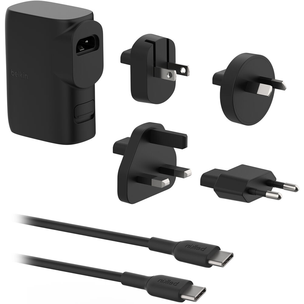 Open Box Belkin BoostCharge Hybrid Wall Charger 25W with Power Bank 5K & Travel Adapter
