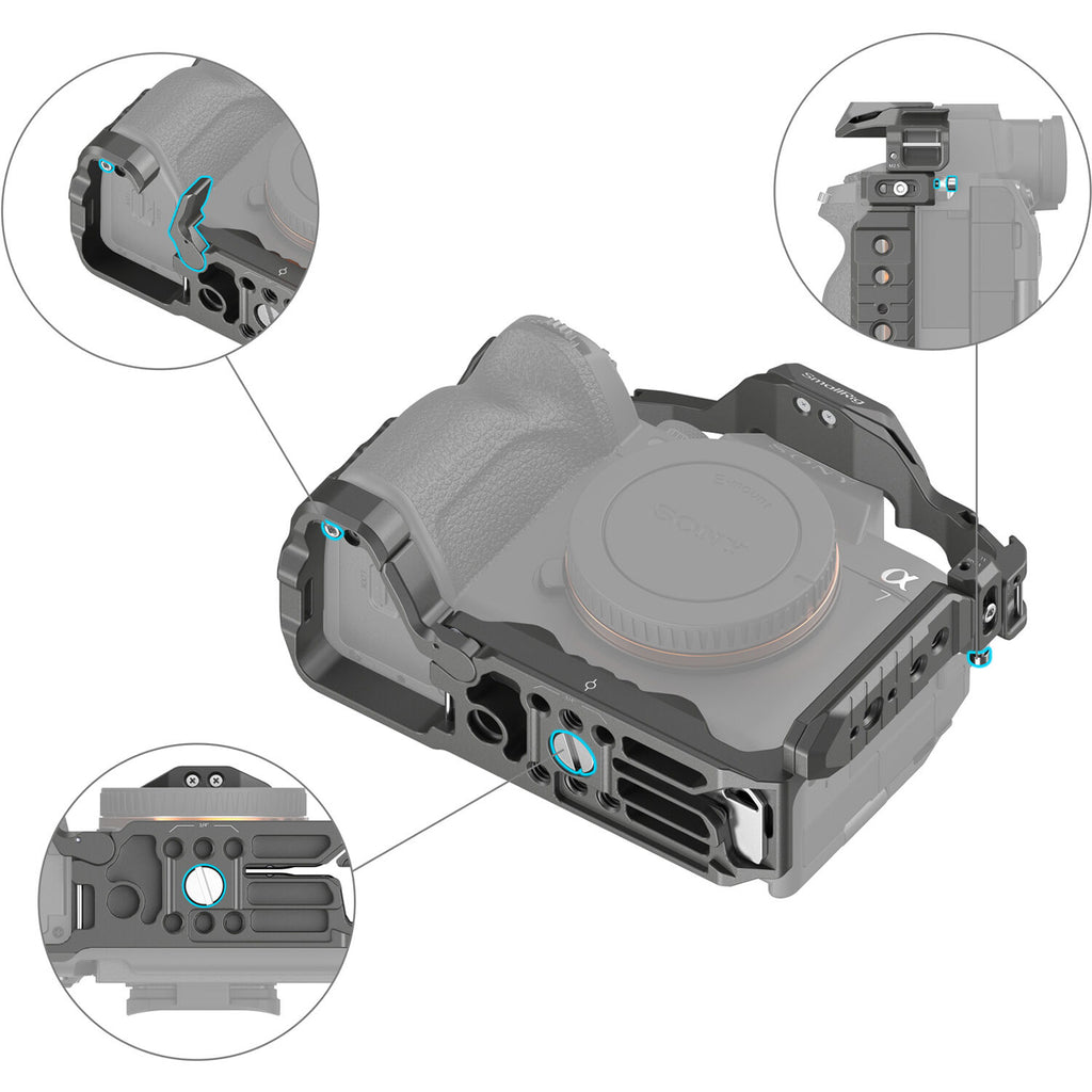 SmallRig HawkLock Quick Release Advanced Cage Kit for Sony Alpha 7R V / Alpha 7 IV / 