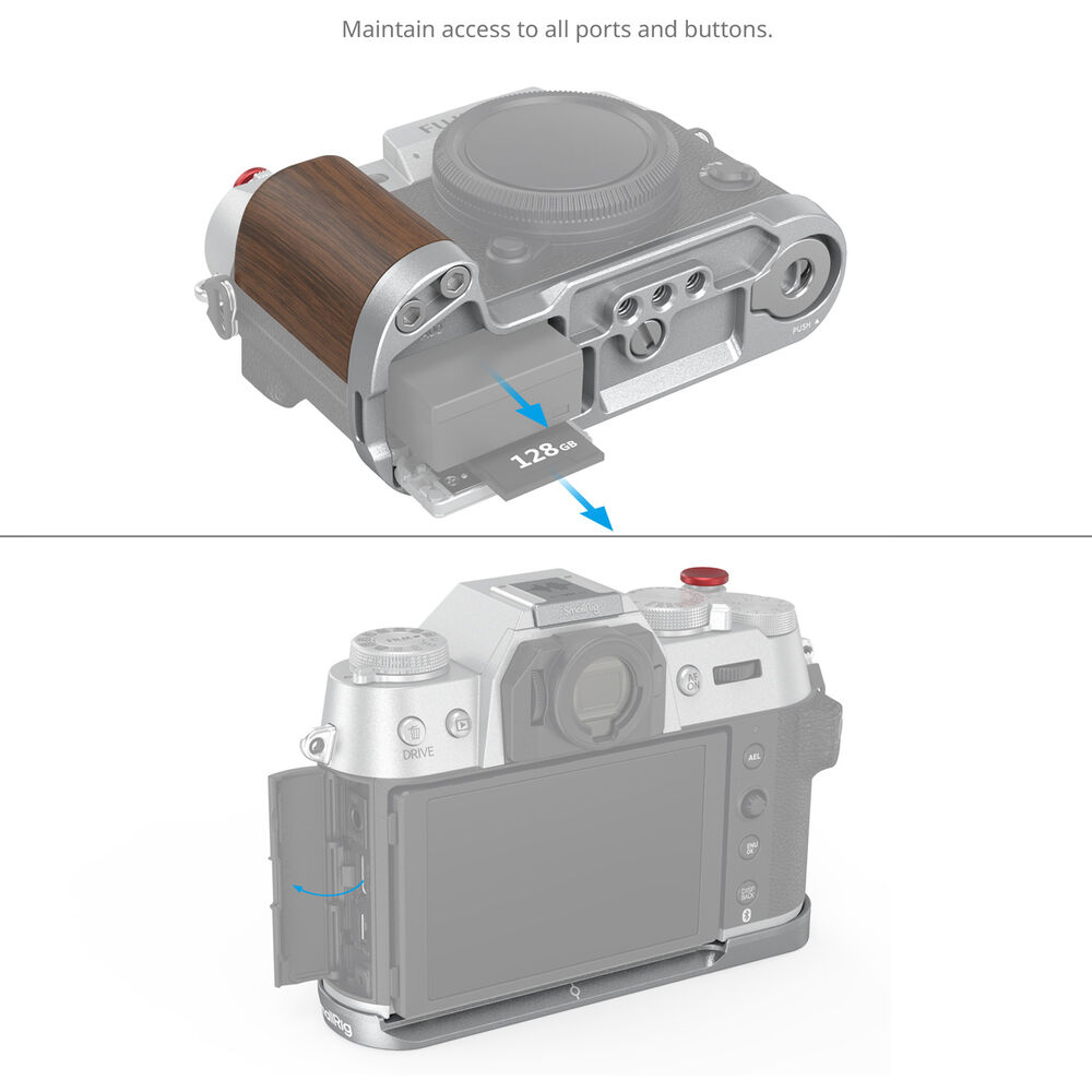 SmallRig Wooden L-Shape Grip for FUJIFILM X-T50 (Silver) 4735