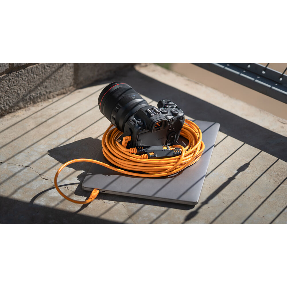 Tether Tools TetherPro 9.4m USB-C/USB-C Straight To Right Orange