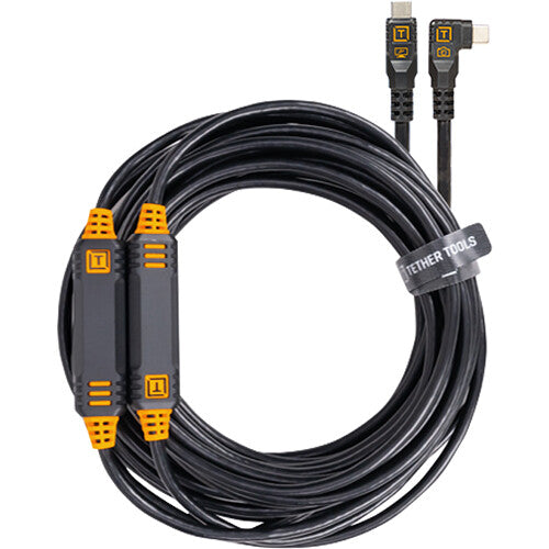 Tether Tools TetherPro 9.4m USB-C/USB-C Straight To Right Black