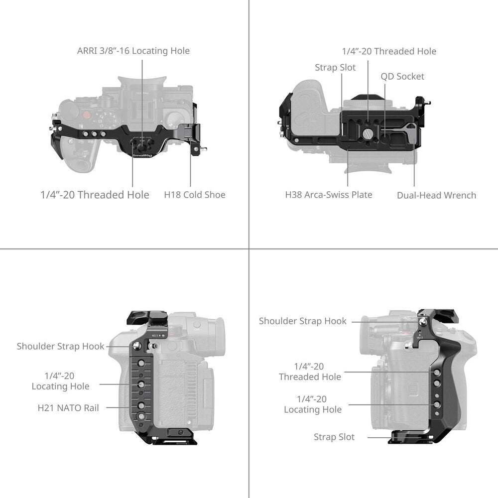 SmallRig HawkLock Quick Release Cage for Panasonic LUMIX GH7 / GH6 4824 