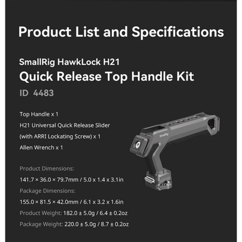 SmallRig HawkLock H21 Quick Release Top Handle Kit 4483