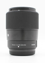 Used Sigma 23mm f/1.4 DG DN Contemporary Lens - Fujifilm X Mount  S/N - 57377113