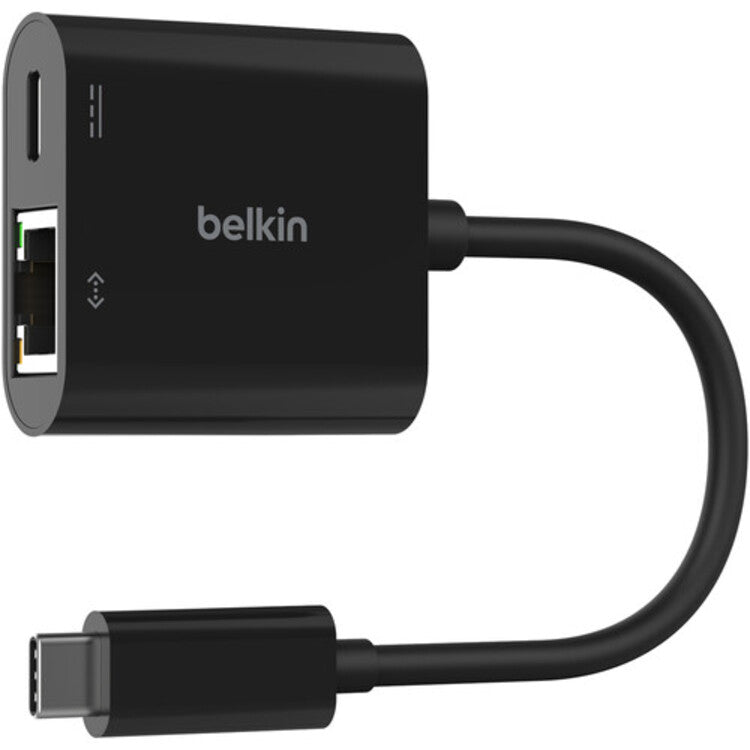 Belkin Connect USB-C to Ethernet Cable with Charging Adapter (Black) 
