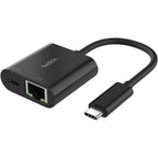 Belkin Connect USB-C to Ethernet Cable with Charging Adapter (Black) 