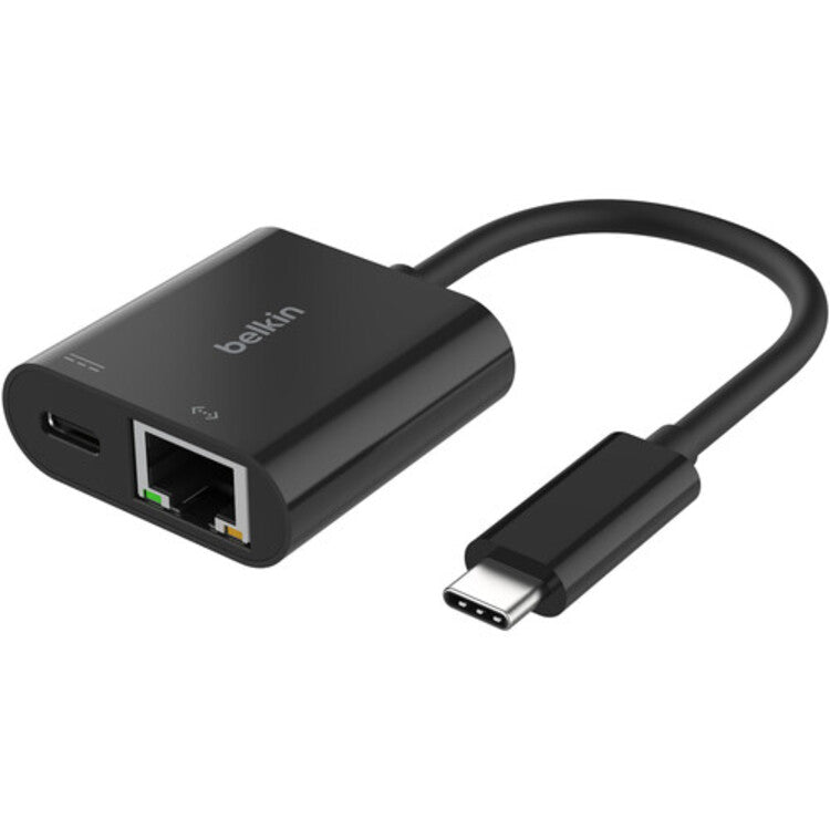 Belkin Connect USB-C to Ethernet Cable with Charging Adapter (Black) 