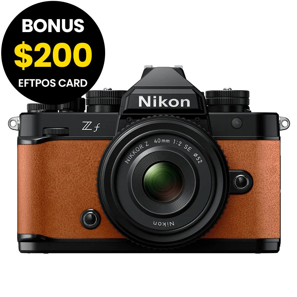 Nikon Z f with Z 40mm f/2 Lens Kit (Black/Cognac Brown)