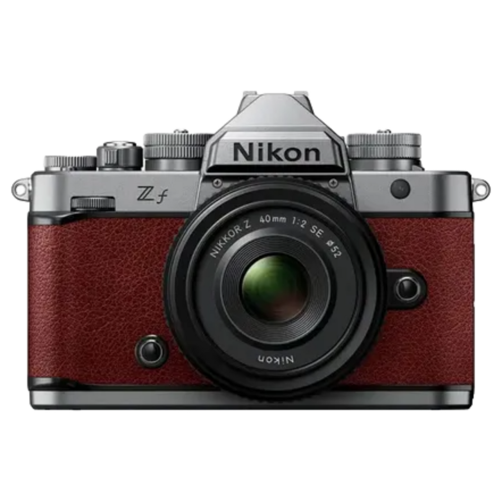 Nikon Z f with Z 40mm F/2 Lens Kit (Silver/Bordeaux Red)
