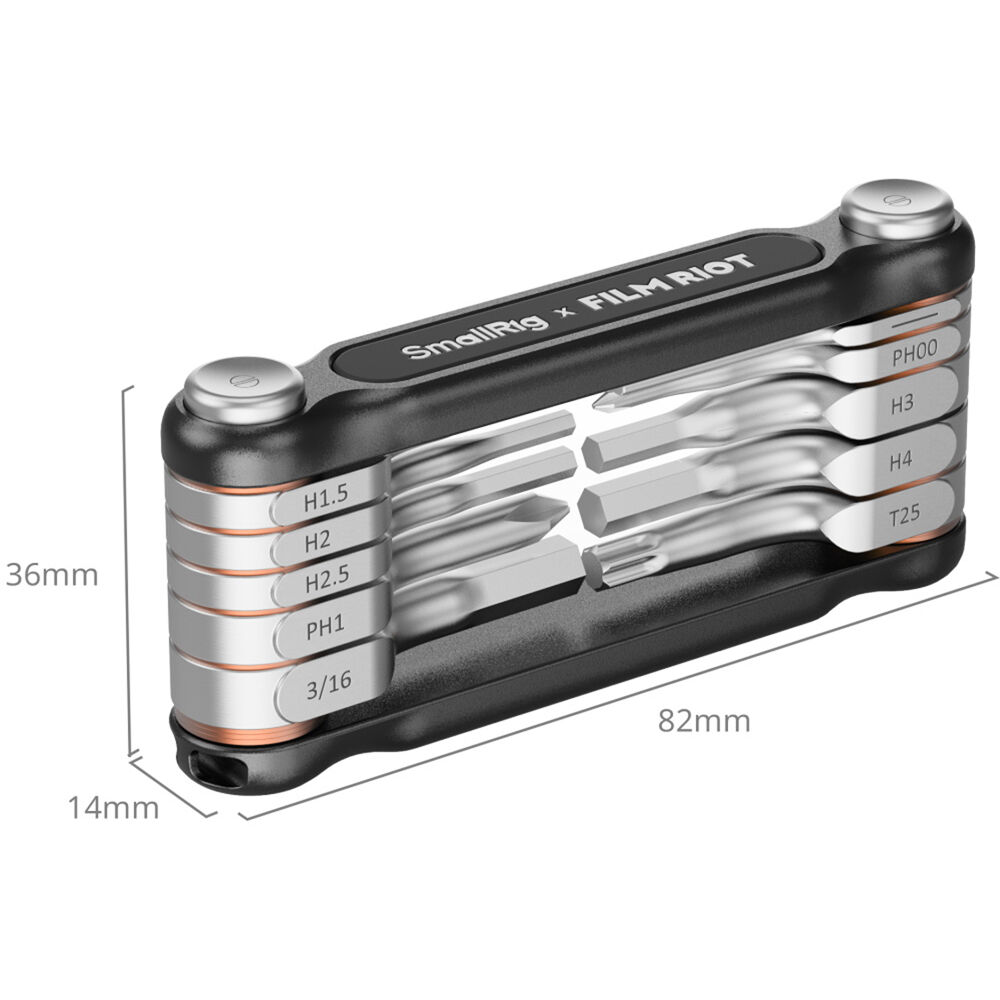  SmallRig x FILM RIOT 10-in-1 Folding Wrench Set with Multi Angle - Black 