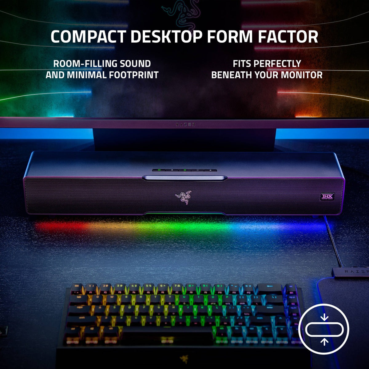  Razer Leviathan V2 PC Gaming Soundbar with Subwoofer 