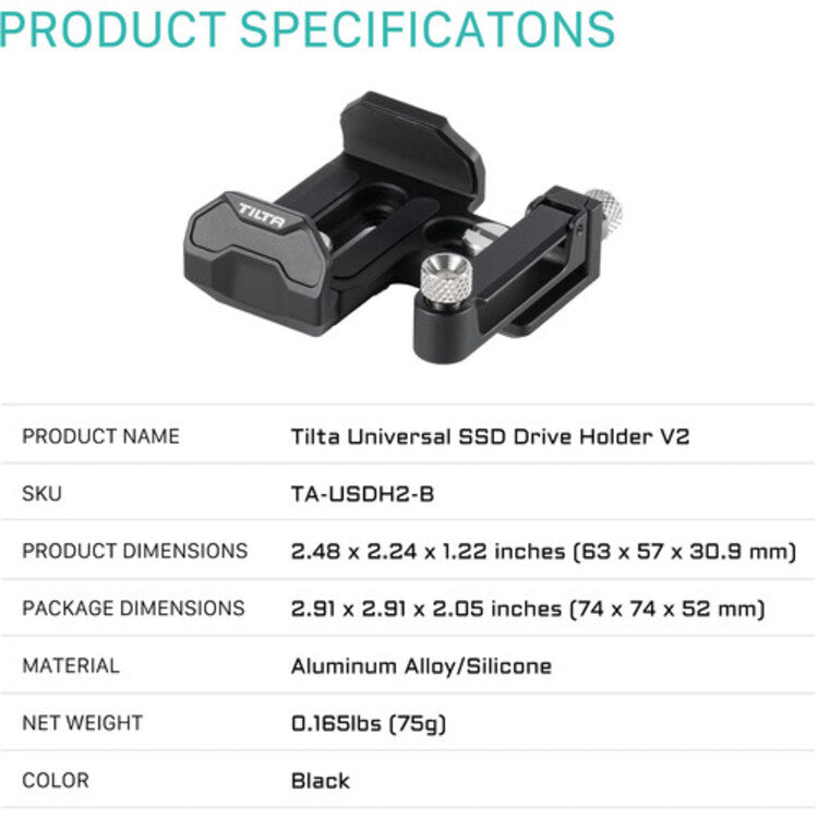 Tilta Iron Head Universal SSD Drive Bay - Black