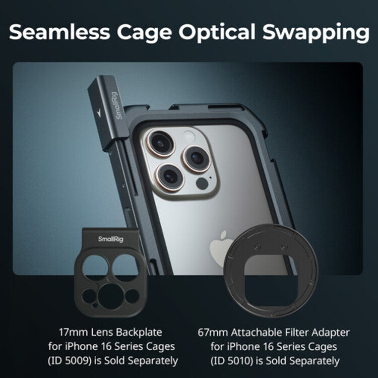 SmallRig 17mm Threaded Lens Backplate for iPhone 16 Series Cage 5009