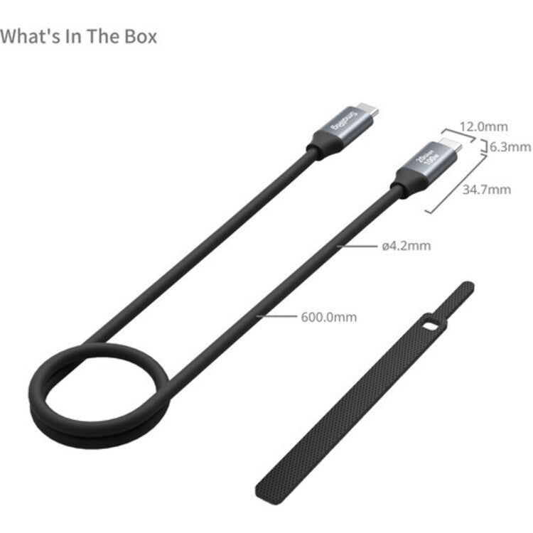 SmallRig USB-C (Straight) to USB-C (Straight) Data Cable (60cm / 23.6in) 4789