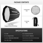 NEEWER NS4P 50cm Quick Release Softbox with Grid - NEEWER mount