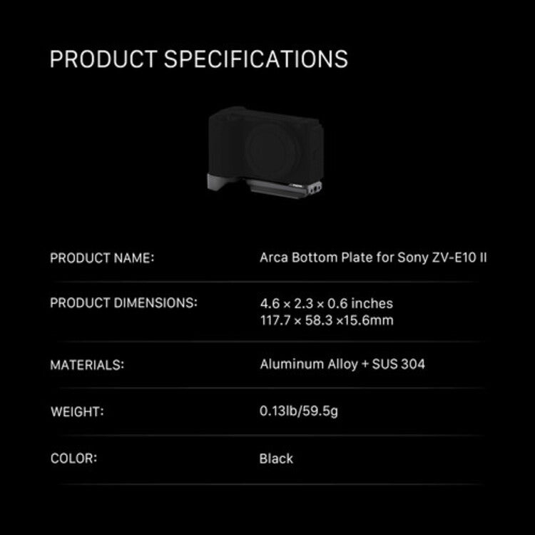 Tilta Iron Head Sony ZV-E10 II base plate - Black