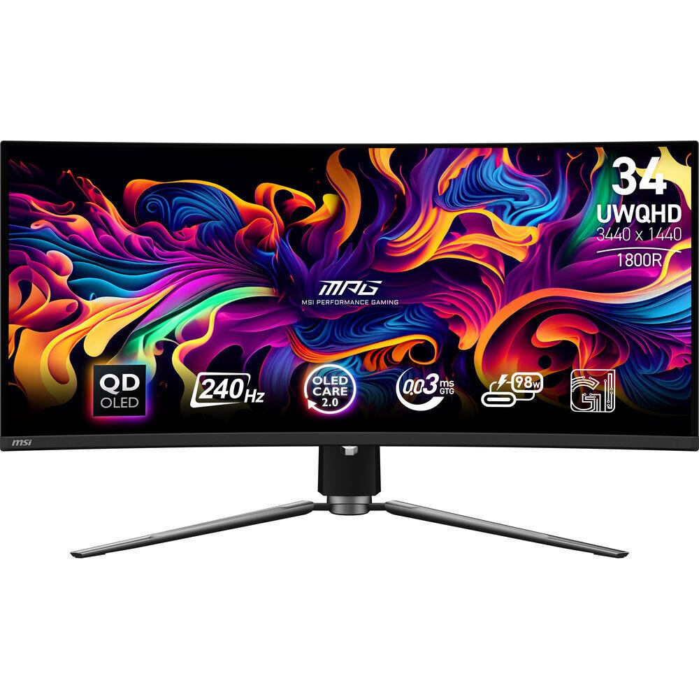 MSI MPG 341CQPX QD-OLED 34'' 240Hz UWQHD Curved QD-OLED Gaming Monitor