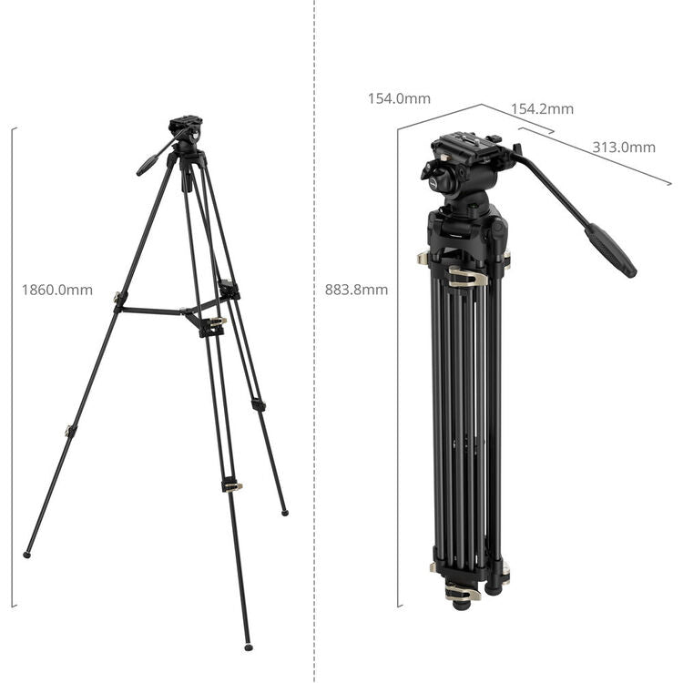 SmallRig Heavy-Duty Fluid Head Tripod Kit AD-01S 4686 