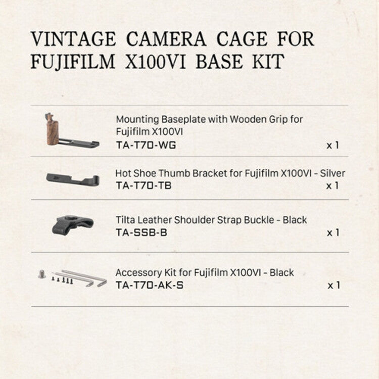 Tilta Iron Head Fuji X100VI Retro Kit Moon Goddess Set - Silver