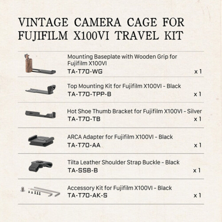 Tilta Iron Head Fuji X100VI Retro Kit Reversal Set - Black
