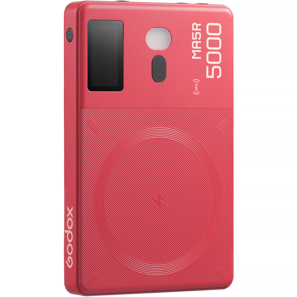 Godox MA5R RGB LED Light and Power Bank for Mobile Phone - Red