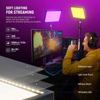 NEEWER GL25C RGB Streaming Key Panel Light with Desk Stand