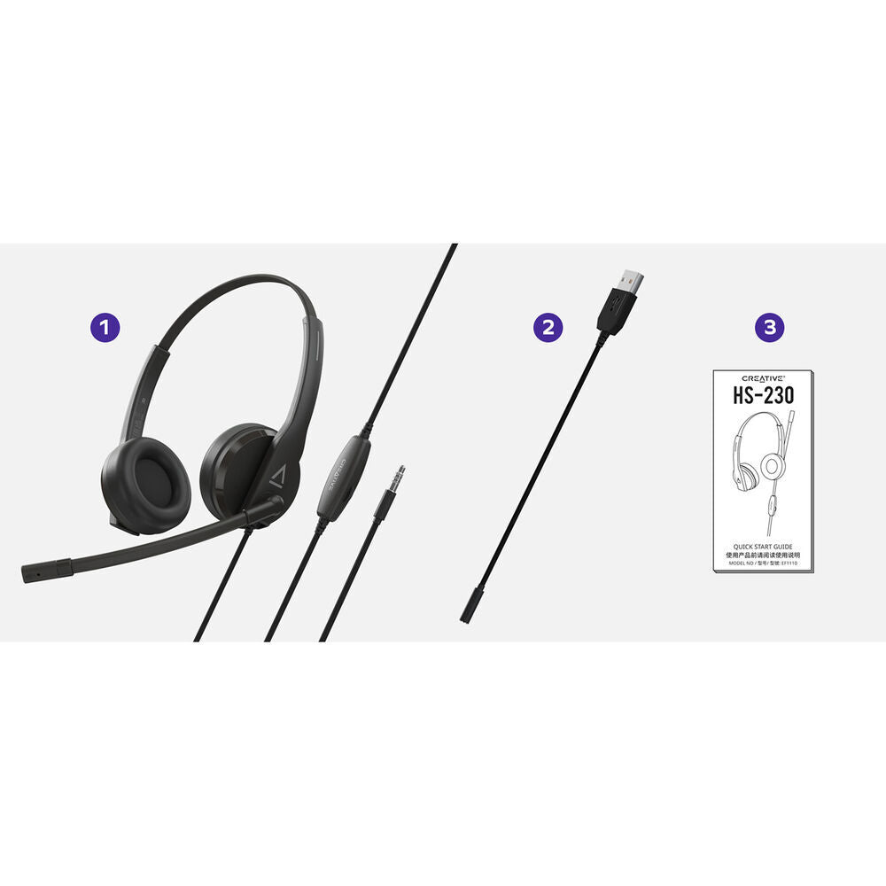Creative HS-230 3.5mm Headset with USB Adapter