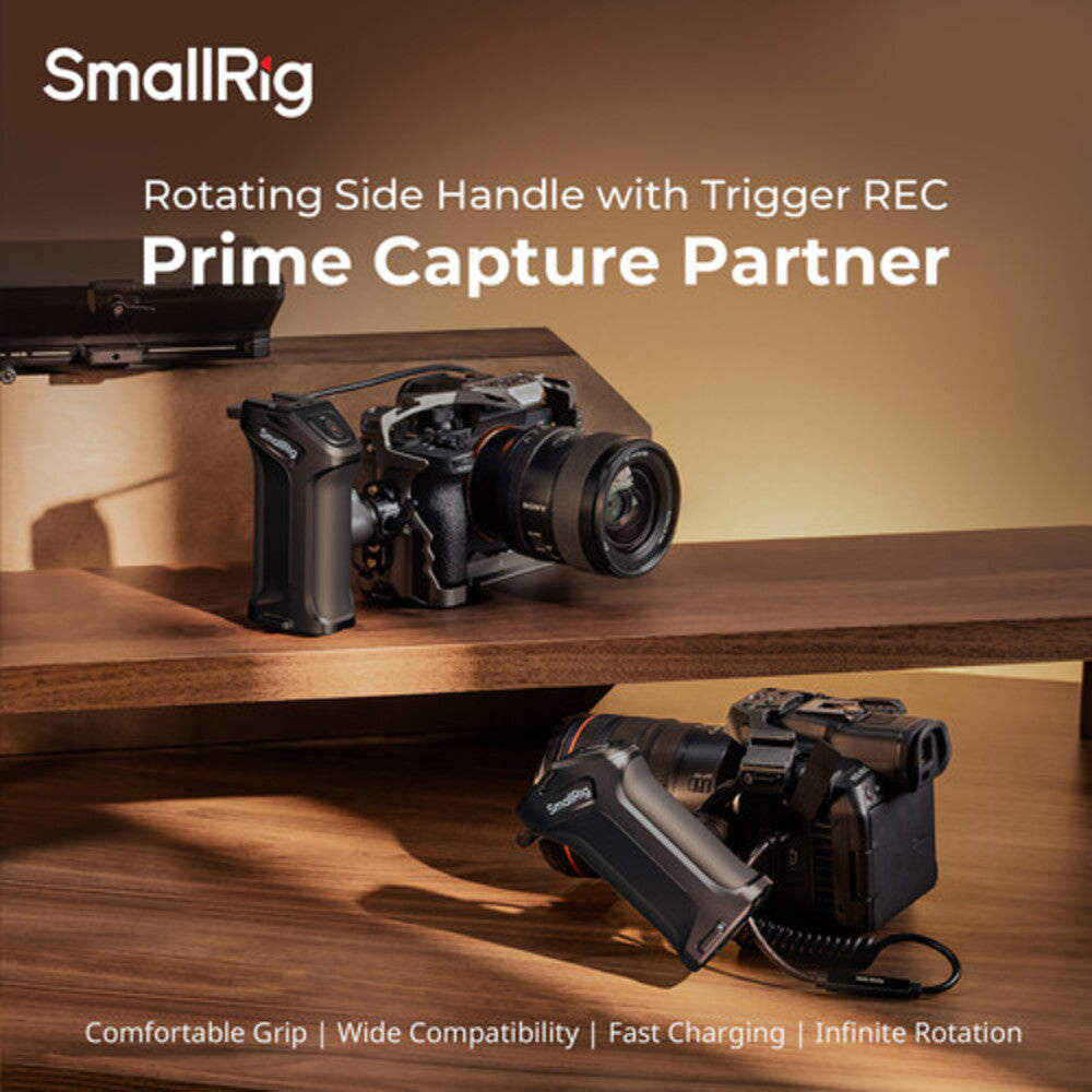 SmallRig Rotating Side Handle with Trigger REC for Selected Canon / Blackmagic Design Cameras 5235