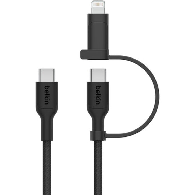 Belkin BoostCharge Pro 1.5m 2 in 1 Cable with USB-C and Lightning Connector (Black)
