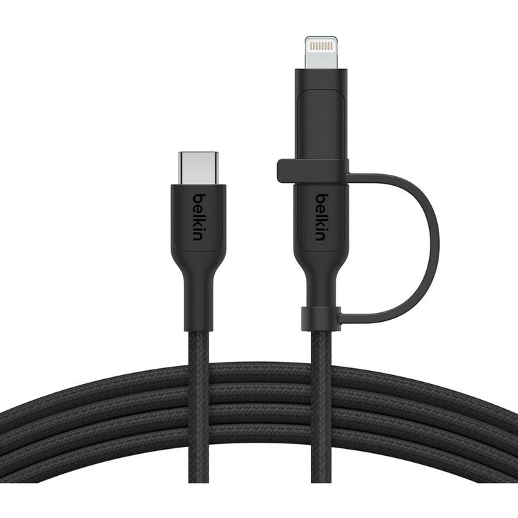 Belkin BoostCharge Pro 1.5m 2 in 1 Cable with USB-C and Lightning Connector (Black) 