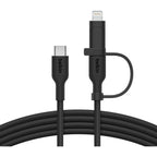 Belkin BoostCharge Pro 1.5m 2 in 1 Cable with USB-C and Lightning Connector (Black) 