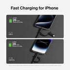 Belkin BoostCharge Pro 1.5m 2 in 1 Cable with USB-C and Lightning Connector (Black) 