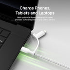Belkin BoostCharge Pro 1.5m 2 in 1 Cable with USB-C and Lightning Connector (White) 