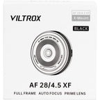 Viltrox AF 28mm f/4.5 APS-C Lens - Fujifilm X-Mount 