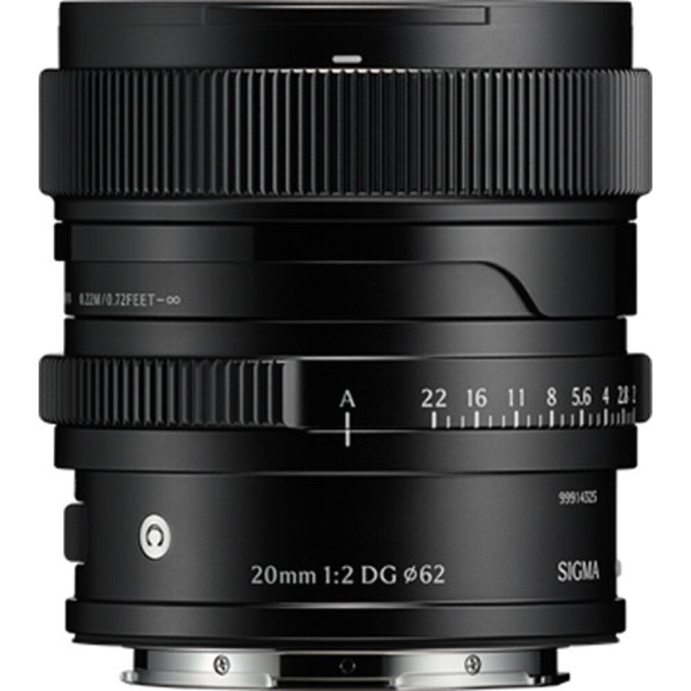 Sigma 20mm f/2 DG Contemporary Lens - Sony E-mount Black