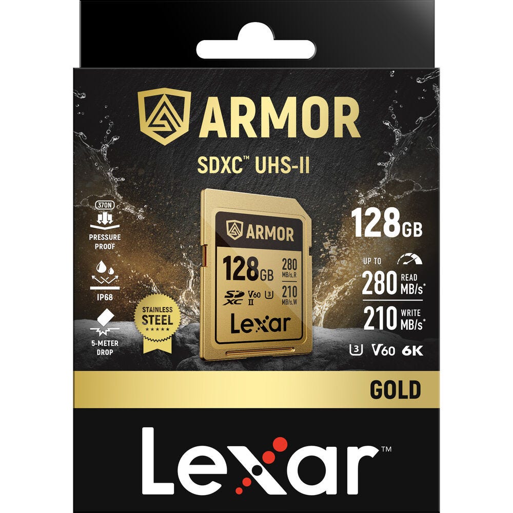 Lexar Professional ARMOR Gold Pro SDXC UHS-II Card - 128GB