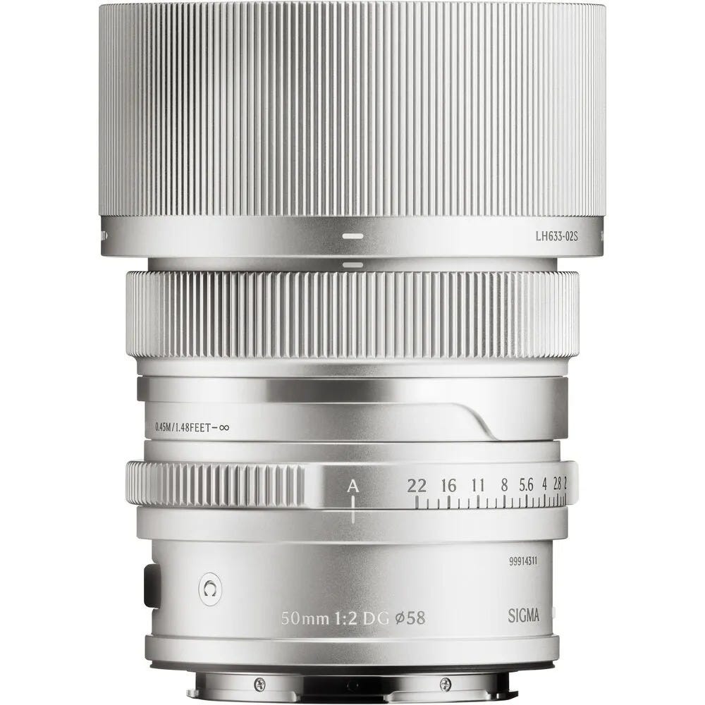 Open Box Sigma 50mm f/2 DG Contemporary Lens - L-Mount Silver