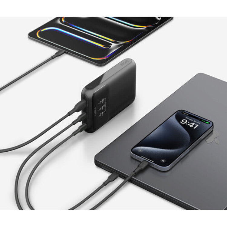 Belkin BoostCharge Pro 20K mAh 3 Port Laptop Power Bank (Black) 